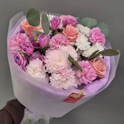 Букет в круглой упаковке