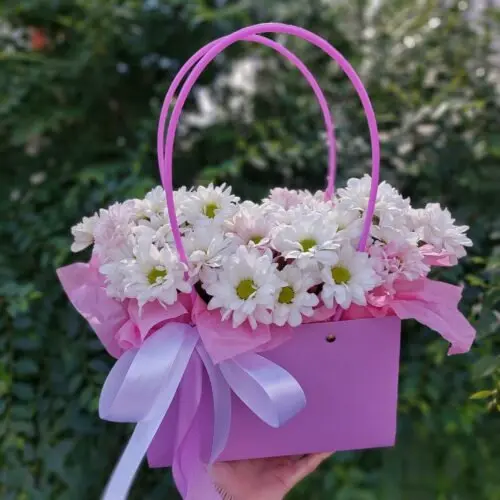 Композиция в сумочке "Нежные чувства"