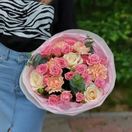 Букет "РОЗОВОЕ БЕЗЕ"