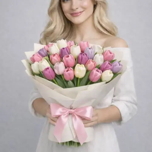 АКЦИЯ Букет из 25 тюльпанов (цвет микс)