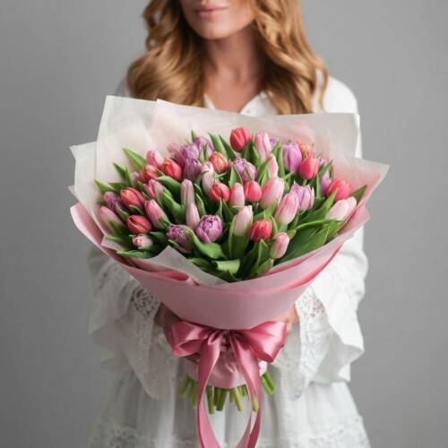 АКЦИЯ Букет из 51 тюльпана (цвет микс)