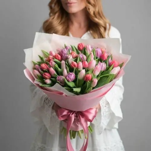 АКЦИЯ Букет из 51 тюльпана (цвет микс)