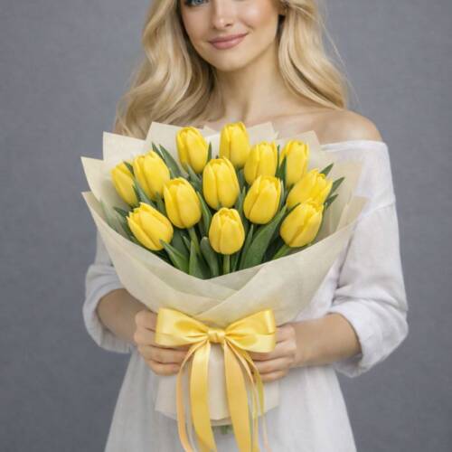 АКЦИЯ Букет из 15 тюльпанов (цвет микс)